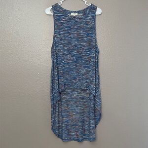 Umgee USA Woman’s High-Low Sleeveless top Blue multicolored Medium